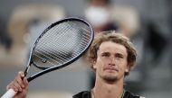 June 4, 2021 Germany's Alexander Zverev celebrates after winning his third round match against Serbia's Laslo Dere REUTERS/Benoit Tessier