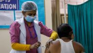 File photo: A man receives a Bharat Biotech's COVID-19 vaccine called COVAXIN, at a vaccination centre, in New Delhi, India, February 13, 2021. Reuters/Adnan Abidi/File Photo/File Photo