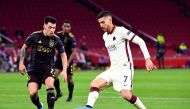 April 8, 2021 AS Roma's Lorenzo Pellegrini in action with Ajax Amsterdam's Lisandro Martinez REUTERS/Piroschka Van De Wouw/File Photo