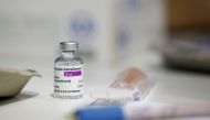 File photo: A vial of AstraZeneca coronavirus vaccine is seen at a vaccination centre in Westfield Stratford City shopping centre, amid the outbreak of coronavirus disease (COVID-19), in London, Britain, February 18, 2021. Reuters/Henry Nicholls/File Phot