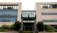 The Regeneron Pharmaceuticals company logo is seen on a building at the company's Westchester campus in Tarrytown, New York, U.S. September 17, 2020. Reuters/Brendan McDermid/File Photo