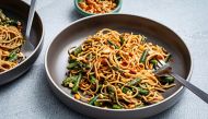 Spicy Peanut Soba Noodles With Green Beans. Photo by Scott Suchman for The Washington Post.
