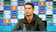 Portugal's Cristiano Ronaldo during the press conference