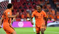 Soccer Football - Euro 2020 - Group C - Netherlands v Austria - Johan Cruijff ArenA, Amsterdam, Netherlands - June 17, 2021 Netherlands' Denzel Dumfries celebrates scoring their second goal Pool via REUTERS/Piroschka Van De Wouw TPX IMAGES OF THE DAY
