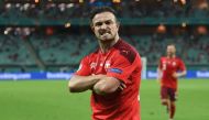 Soccer Football - Euro 2020 - Group A - Switzerland v Turkey - Baku Olympic Stadium, Baku, Azerbaijan - June 20, 2021 Switzerland's Xherdan Shaqiri celebrates scoring their third goal Pool via REUTERS/Ozan Kose
