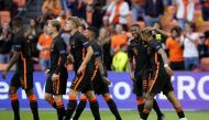 Soccer Football - Euro 2020 - Group C - North Macedonia v Netherlands - Johan Cruijff ArenA, Amsterdam, Netherlands - June 21, 2021 Netherlands' Georginio Wijnaldum celebrates scoring their second goal with teammates Pool via REUTERS/Peter Dejong
