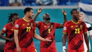 Soccer Football - Euro 2020 - Group B - Finland v Belgium - Saint Petersburg Stadium, Saint Petersburg, Russia - June 21, 2021 Belgium's Romelu Lukaku celebrates scoring their second goal with teammates Pool via REUTERS/Kirill Kudryavtsev
