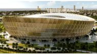 A computer generated picture of Lusail Stadium.  