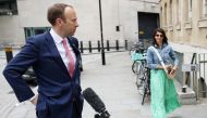 Britain's Health Secretary Matt Hancock stands outside the BBC headquarters in London, Britain, on June 6, 2021. (REUTERS/Henry Nicholls/file pic)