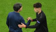 Germany coach Joachim Loew with Kai Havertz after he is substituted Pool via REUTERS/Matthias Hangst