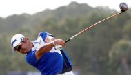 Hideki Matsuyama hits from the sixteenth tee during the third round of the PGA Championship golf tournament. Mandatory Credit: Geoff Burke-USA TODAY Sports/File Photo