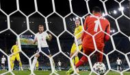 Soccer Football - Euro 2020 - Quarter Final - Ukraine v England - Stadio Olimpico, Rome, Italy - July 3, 2021 England's Harry Kane scores their third goal REUTERS/Alberto Lingria TPX IMAGES OF THE DAY
