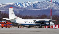 Russian An-26 plane with the tail number RA-26085 is seen in Petropavlovsk-Kamchatsky, Russia in this undated handout image released by Russia's Emergencies Ministry on July 6, 2021. Russia's Emergencies Ministry/Handout via REUTERS
