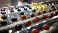 Artisanal chocolates are seen on display at Venko Chocolatier in Dakar, Senegal July 6, 2021. Picture taken July 6, 2021. REUTERS/Cooper Inveen