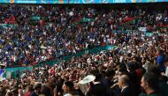 July 11, 2021 General view of fans inside the stadium before the match Pool via REUTERS/Facundo Arrizabalaga