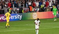 England's Marcus Rashford looks dejected after he misses a penalty during the shoot-out Pool via REUTERS/Facundo Arrizabalaga
