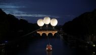 A view of an art installation by French artist Olivier Grossetete titled 