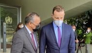 German Health Minister Jens Spahn and World Health Organization (WHO) Director General Tedros Adhanom Ghebreyesus meet for talks in Geneva, Switzerland, July 15, 2021. REUTERS/Andreas Rinke
