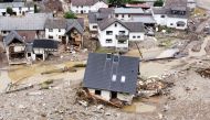 A general view of flood-affected area following heavy rainfalls in Schuld, Germany, July 15, 2021. Picture taken with a drone. REUTERS/Staff
