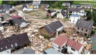 A general view of flood-affected area following heavy rainfalls in Schuld, Germany, on July 15, 2021. Picture taken with a drone. REUTERS/Staff
