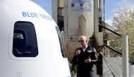 Amazon and Blue Origin founder Jeff Bezos addresses the media about the New Shepard rocket booster and Crew Capsule mockup at the 33rd Space Symposium in Colorado Springs, Colorado, United States April 5, 2017. (REUTERS/Isaiah J. Downing/File Photo)