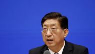 Zeng Yixin, vice minister of China's National Health Commission, attends a news conference on the origin-tracing of the coronavirus disease (COVID-19) in Beijing, China July 22, 2021. REUTERS/Shubing Wang