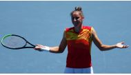 Tokyo 2020 Olympics - Tennis - Women's Singles - Round 1 - Ariake Tennis Park - Tokyo, Japan - July 25, 2021. Sara Sorribes of Spain celebrates after winning her first round match against Ashleigh Barty of Australia REUTERS/Edgar Su
