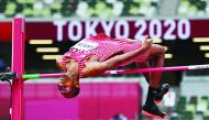 Mutaz Barshim of Qatar clears the 2.28 mark during the men's high jump qualification yesterday.