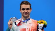 Kristof Milak of Hungary with his silver medal REUTERS/Marko Djurica
