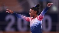 Tokyo 2020 Olympics - Gymnastics - Artistic - Women's Beam - Final - Ariake Gymnastics Centre, Tokyo, Japan - August 3, 2021. Simone Biles of the United States in action REUTERS/Lisi Niesner

