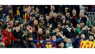 FILE PHOTO: Soccer Football - Champions League Round of 16 Second Leg - FC Barcelona vs Chelsea - Camp Nou, Barcelona, Spain - March 14, 2018 Barcelona’s Lionel Messi celebrates scoring their third goal in front of fans REUTERS/Susana Vera/File Photo
