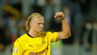 August 7, 2021 Borussia Dortmund's Erling Haaland celebrates after the match REUTERS/Leon Kuegeler