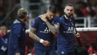 Paris St Germain's Mauro Icardi after sustaining an injury REUTERS/Stephane Mahe
