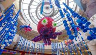Custom-made decorations at one of the Ezdan malls.