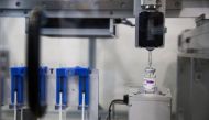 A vaccine extraction machine called AutoVacc, designed by the Chulalongkorn University's Biomedical Engineering Research Center to extract extra doses out of AstraZeneca vaccine vials, is seen in Bangkok, Thailand August 23, 2021. Picture taken August 23,