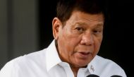 Philippine President Rodrigo Duterte speaks during the arrival ceremony for the first COVID-19 vaccines to arrive in the country, at Villamor Air Base in Pasay, Metro Manila, Philippines, February 28, 2021. REUTERS/Eloisa Lopez/File Photo