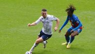 FILE PHOTO: Soccer Football - Premier League - Crystal Palace v Aston Villa - Selhurst Park, London, Britain - May 16, 2021 Aston Villa's John McGinn in action with Crystal Palace's Eberechi Eze Pool via REUTERS/Mike Hewitt
