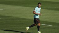 August 30, 2021 Portugal's Cristiano Ronaldo during training REUTERS/Pedro Nunes
