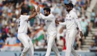Cricket - Fourth Test - England v India - The Oval, London, Britain - September 6, 2021 India's Ravindra Jadeja celebrates with teammates after taking the wicket of England's Moeen Ali Action Images via Reuters/Andrew Couldridge

