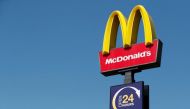 File photo: A McDonald's logo is pictured at a branch in Leicester, Britain, April 25, 2020. Reuters/Andrew Boyers/File Photo