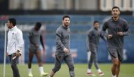Paris St Germain's Lionel Messi during training REUTERS/Benoit Tessier
