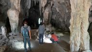 Archaeologists from Hasanuddin University, Griffith University and Cultural Heritage Preservation Center (BPCB) visit the Leang Panninge cave in the Mallawa district of Maros regency, South Sulawesi province, Indonesia, September 19, 2021. Reuters/Abd. Ra