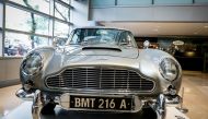 A James Bond 1965 Aston Martin DB5 coupe is displayed at Sotheby's auction house in New York, U.S., July 26, 2019. REUTERS/Brendan McDermid/File Photo