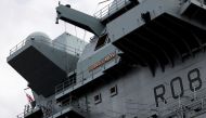 A view of the British Royal Navy's HMS Queen Elizabeth aircraft carrier at the U.S. naval base in Yokosuka, Kanagawa Prefecture, Japan September 6, 2021. Kiyoshi Ota/Pool via Reuters
