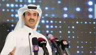 Minister of State for Energy Affairs, President and CEO of QatarEnergy H E Saad bin Sherida Al Kaabi speaking during an event held yesterday to unveil logo of QatarEnergy. Pic: Salim Matramkot / The Peninsula 