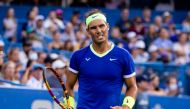 FILE PHOTO: Aug 4, 2021; Washington, DC, USA; Rafael Nadal of Spain reacts during the Citi Open at Rock Creek Park Tennis Center. Mandatory Credit: Scott Taetsch-USA TODAY Sports
