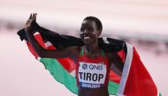 FILE PHOTO: Kenya's Agnes Jebet Tirop . REUTERS/Ibraheem Al Omari/File Photo
