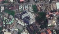 A satellite image shows a close-up view of the high-rise building after it collapsed in Lagos, Nigeria, November 3, 2021. Picture taken November 3, 2021. Satellite image copyright 2021 Maxar Technologies/Handout via REUTERS
