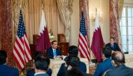 Deputy Prime Minister and Minister of Foreign Affairs H E Sheikh Mohammed bin Abdulrahman Al Thani and US Secretary of State H E Antony Blinken hold a news conference at the State Department in Washington, DC, on Friday.