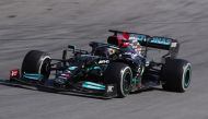  Mercedes' Lewis Hamilton during the race REUTERS/Amanda Perobelli